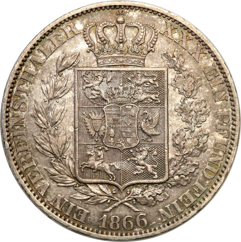 Niemcy, Oldenburg. Mikołaj Fryderyk Piotr (1853-1900). Talar 1866 B, Hanower